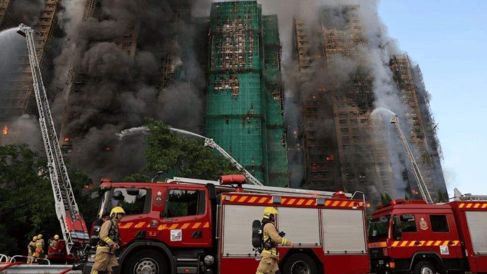 Importante incendio en Hong Kong