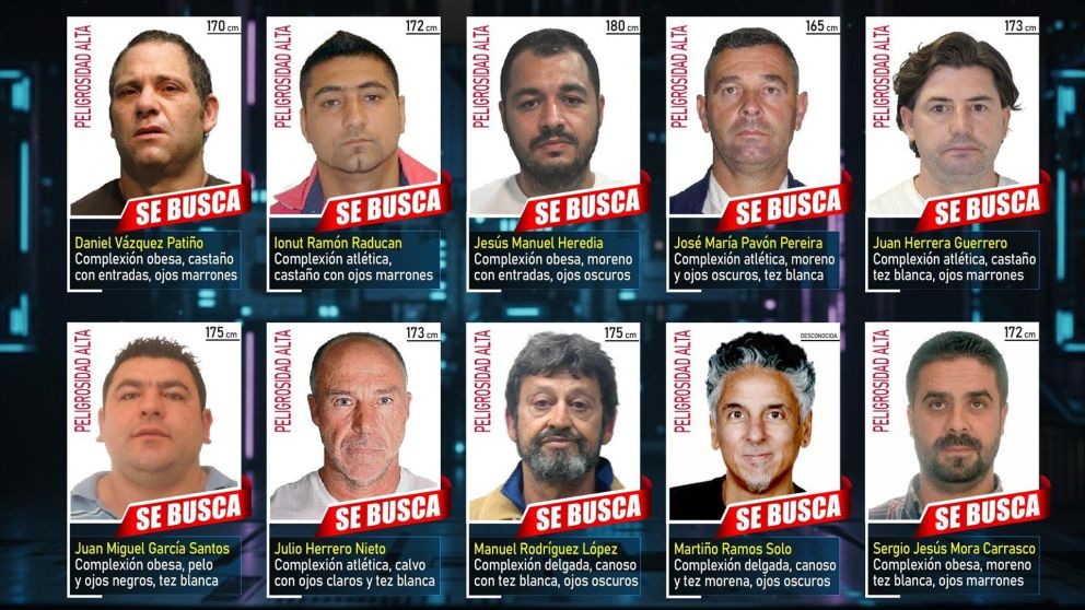 Los 10 fugitivos más buscados por la Policía Nacional: delitos que conmocionan