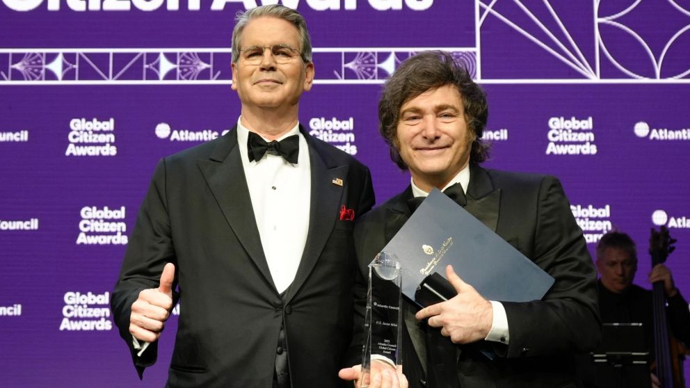 Javier Milei y Scott Bessent en Estados Unidos