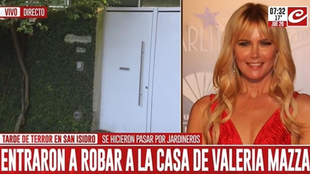 Tarde de terror en San Isidro: varios delincuentes ingresaron a la casa de Valeria Mazza.