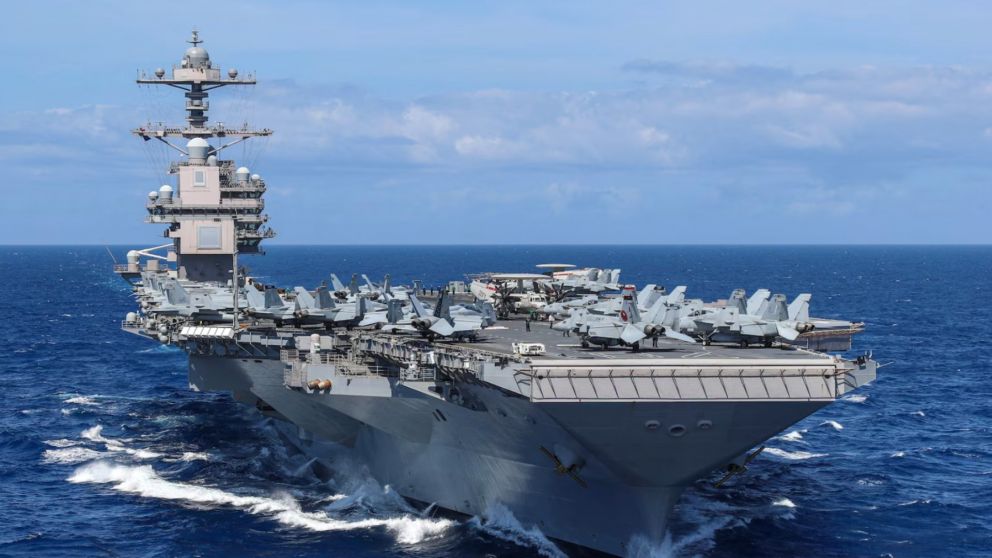 El grupo de batalla del USS GERALD R. FORD incluye varias naves de apoyo