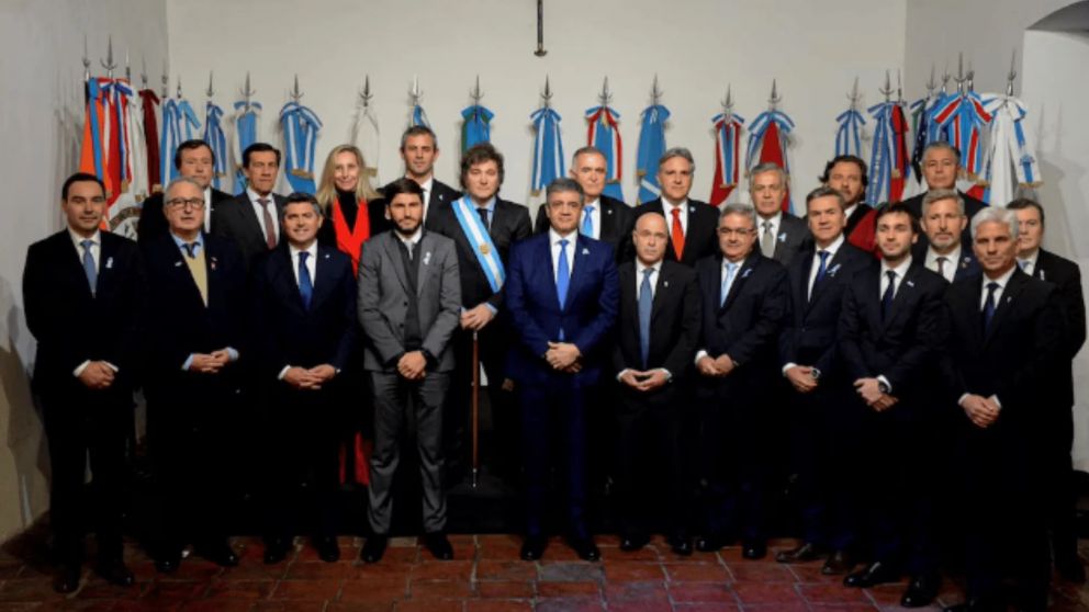 Javier Milei en el encuentro con gobernadores por el Pacto de Mayo.