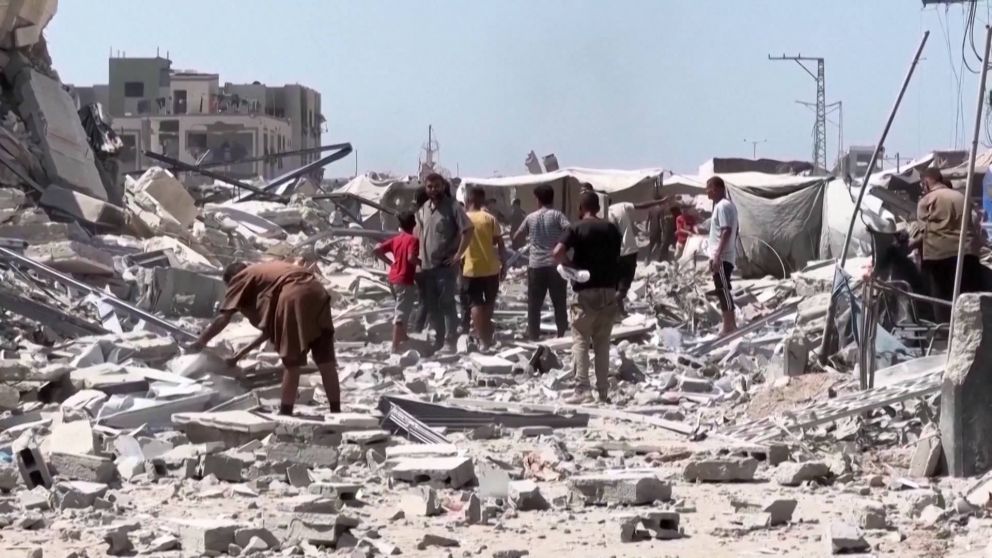 Gran parte de la Franja de Gaza está en ruinas