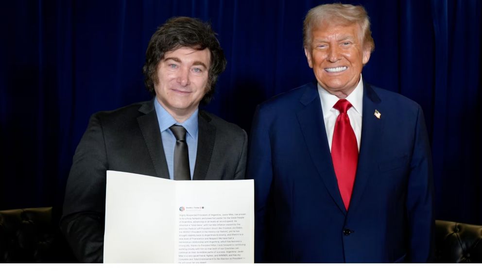 Javier Milei firmará a favor de que Trump reciba el Nobel de la Paz