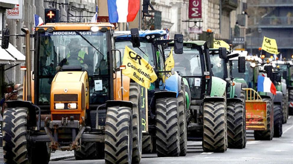 El sector agropecuario de Francia es el más enfático en las protestas