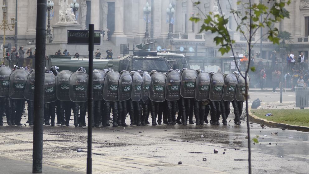Operativo de seguridad en el Congreso.