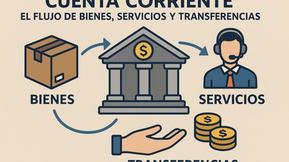 La cuenta corriente refleja el intercambio de bienes, servicios y transferencias entre países.