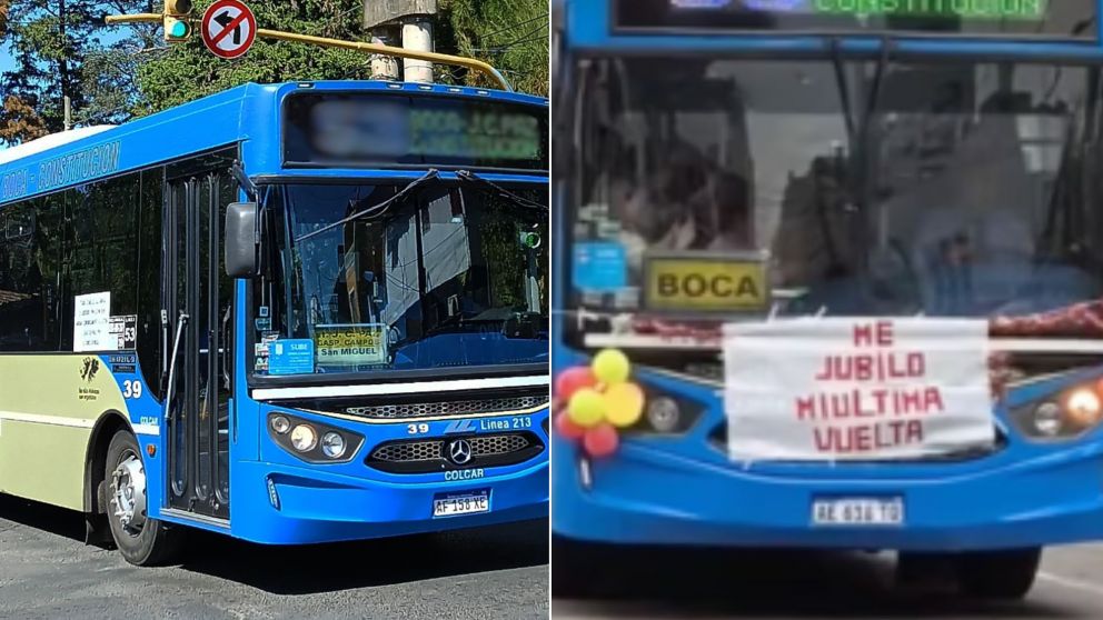 Las calles despidieron a un chofer de una l�nea de colectivos de CABA y el emotivo momento qued� inmortalizado por un vecino