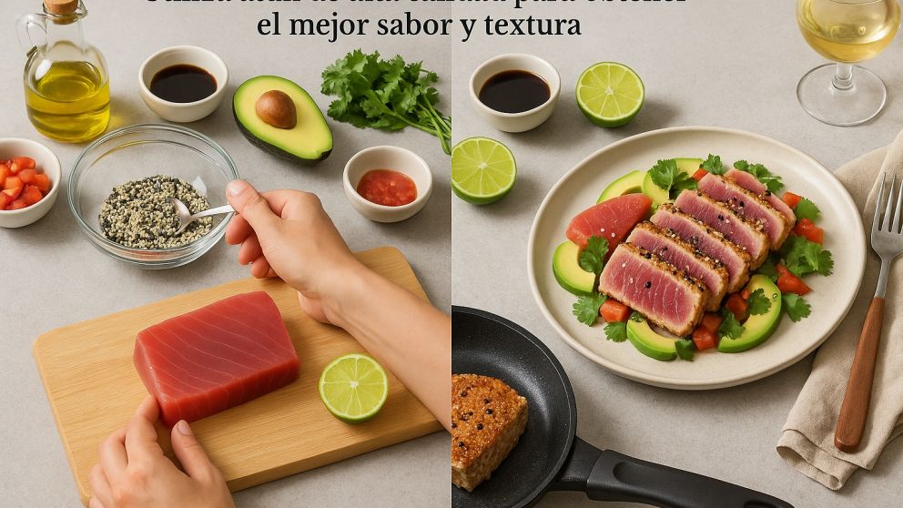 Descubre cómo preparar un exquisito tataki de atún, un plato que combina la frescura del mar con la sofisticación de la cocina japonesa.