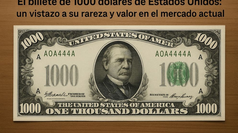 El billete de 1000 d�lares de Estados Unidos es una pieza codiciada por coleccionistas y entusiastas de la numism�tica.