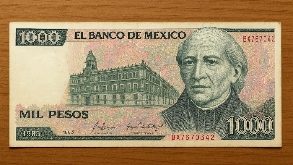 El billete de 1.000 pesos mexicanos de 1985 es una pieza codiciada por coleccionistas debido a su rareza y valor histórico.