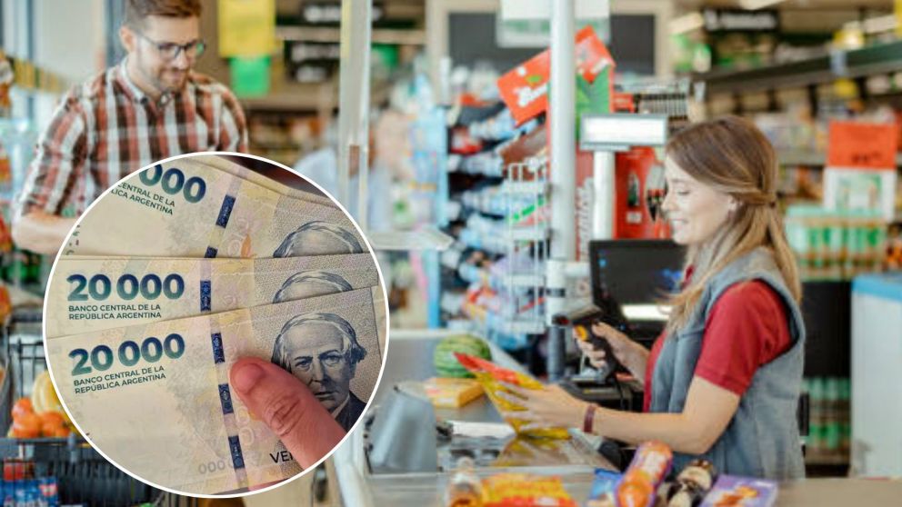 ¿De cuánto es el extra para los empleados de comercio en agosto?