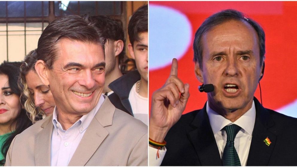 Rodrigo Paz Pereira del Partido Demócrata Cristiano y el ex presidente Jorge "Tuto" Quiroga, de la alianza LIBRE, definirán el balotaje