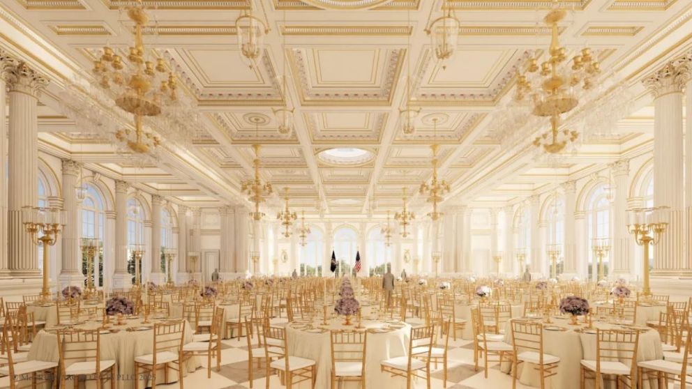 La Casa Blanca publicó imágenes digitales del diseño del salón de baile