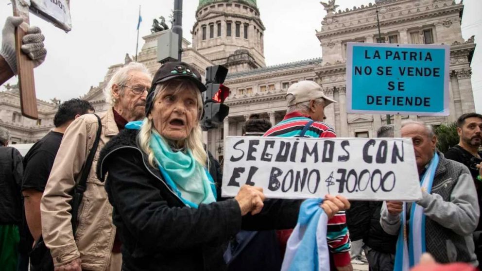 Una nueva jornada de reclamos por parte de los jubilados al Gobierno Nacional