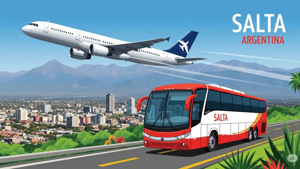 Avión y micro a Salta (IA)