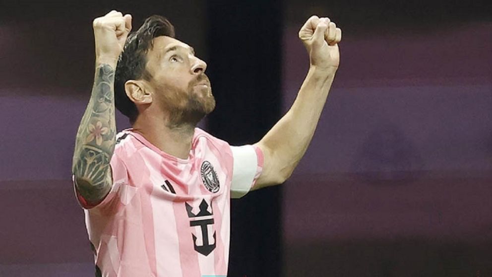 Atlanta (United States), 19/06/2025.- Lionel Messi of Inter Miami celebrates after scoring during the FIFA Club World Cup 2025 match between Inter Miami and Porto in Atlanta, Georgia, USA, 19 June 2025. (Mundial de Fútbol) EFE/EPA/ERIK S. LESSER
