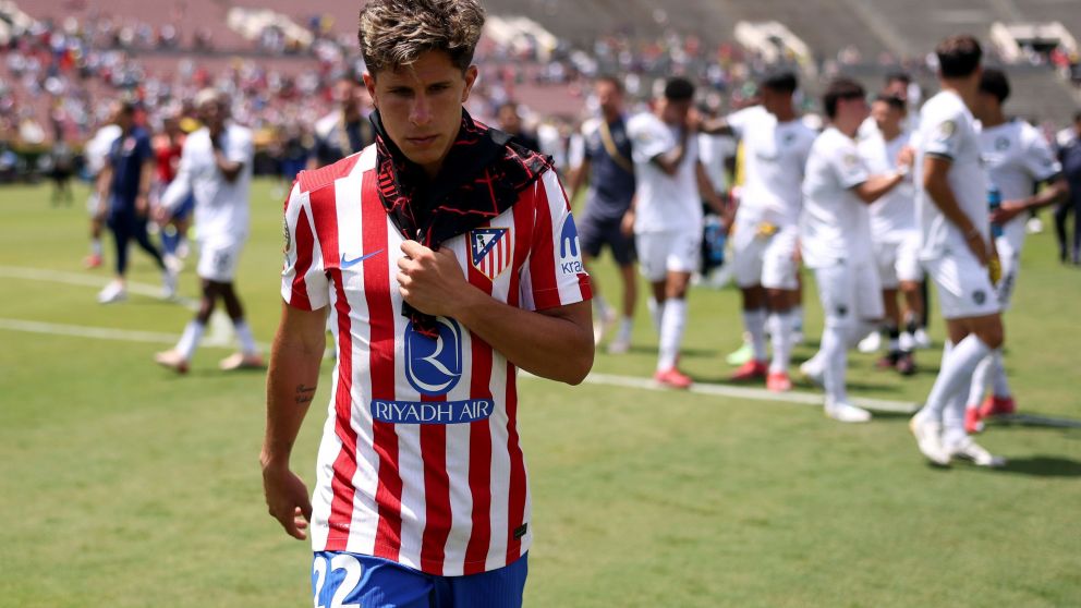 Giuliano Simeone es pura decepci�n tras la eliminaci�n del Atl�tico de Madrid del Mundial de Clubes. En la imagen se observa tambi�n la alegr�a de los jugadores de Botafogo, actual campe�n de la Copa Libertadores.