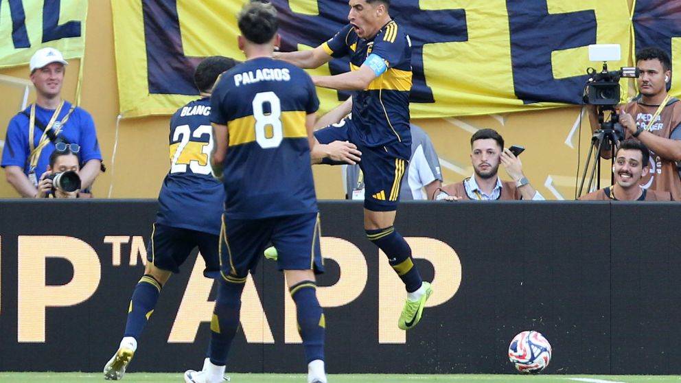 Merentiel, capitán de Boca ante la ausencia de Cavani, ya tiene la boca llena de gol. El oportunismo del uruguayo abrió la cuenta del Xeneize en el Mundial de Clubes. (Fotobaires)