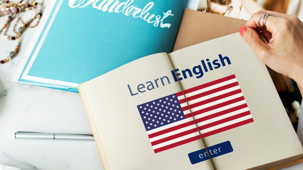 Learn English Language Online Education Concept