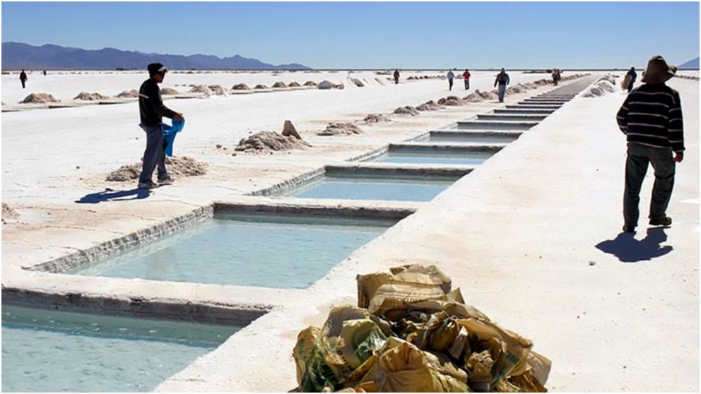 Piletas en los salares de Jujuy, fuentes de extracción de litio (Gentileza El Esquiu).