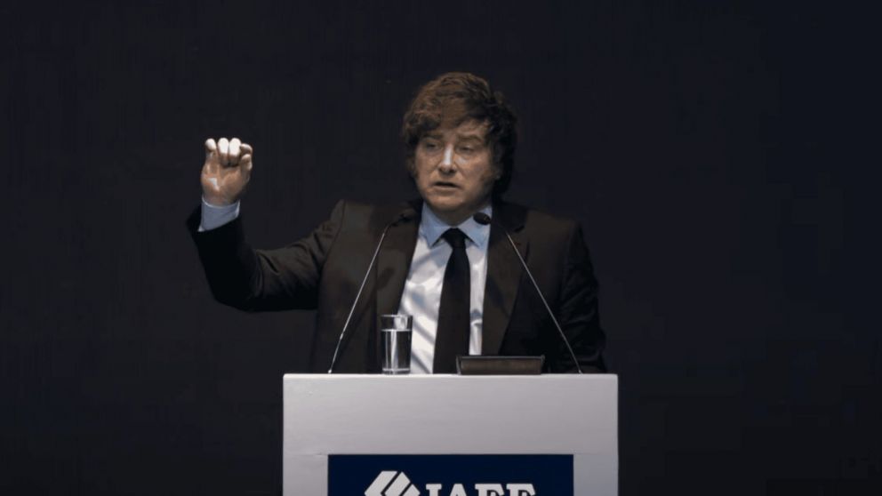 Javier Milei en el congreso anual de IAEF.