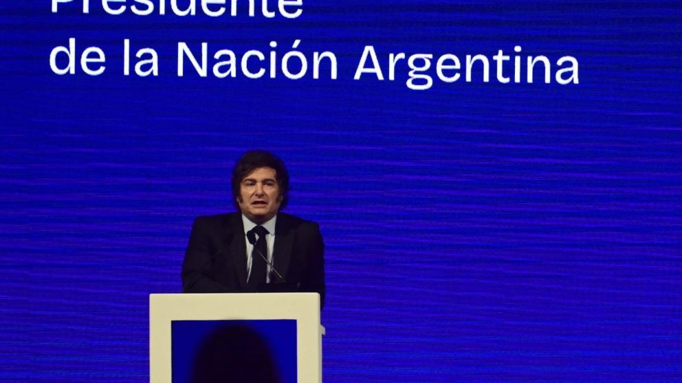 Javier Milei habla en la AmCham Summit 2025 (gentileza NA).