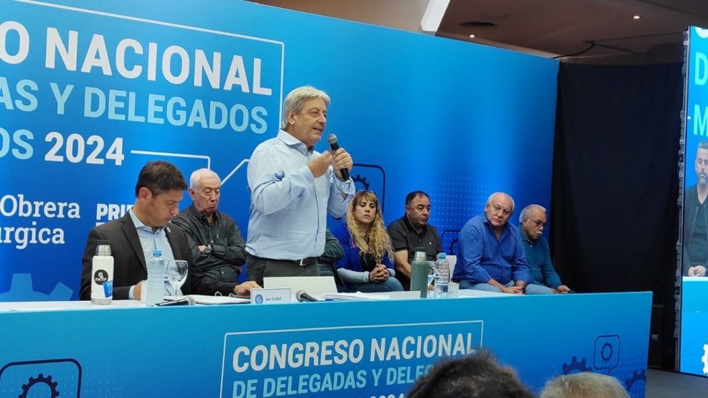 Abel Furlán, en el reciente congreso de la UOM