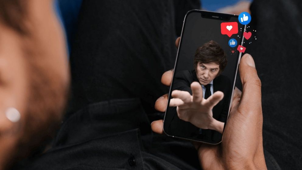 La imagen de Milei en redes sociales