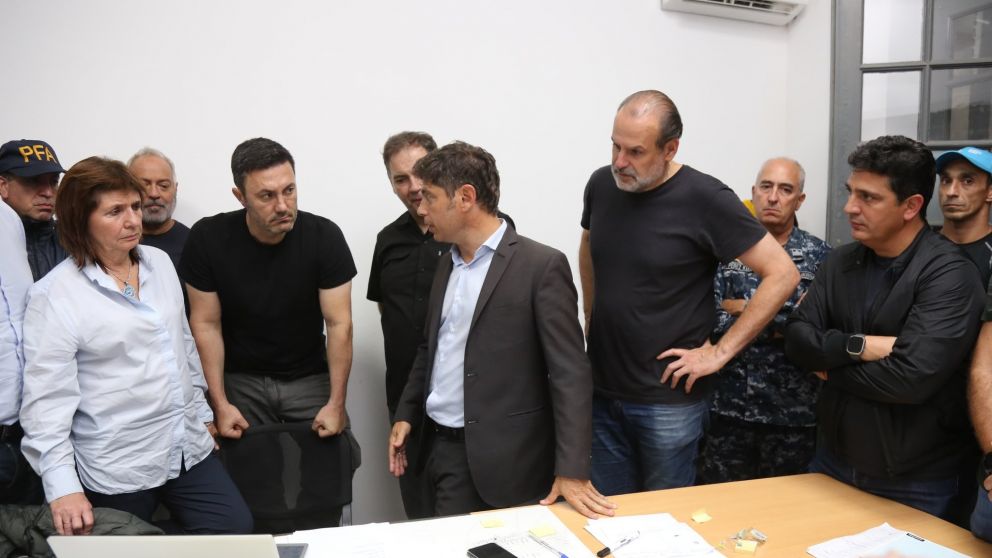 El gobernador de Buenos Aires, Axel Kicillof, y la ministra de Seguridad, Patricia Bullrich.