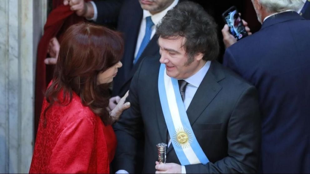 Cristina Kirchner y Javier Milei en el Congreso.