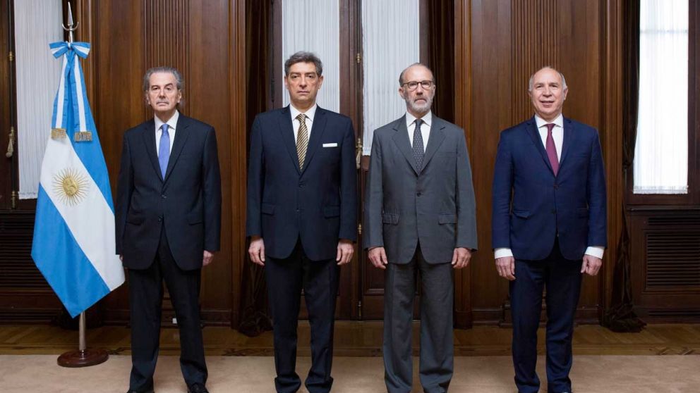 Los cuatro integrantes de la Corte Suprema, que preside Horacio Rosatti
