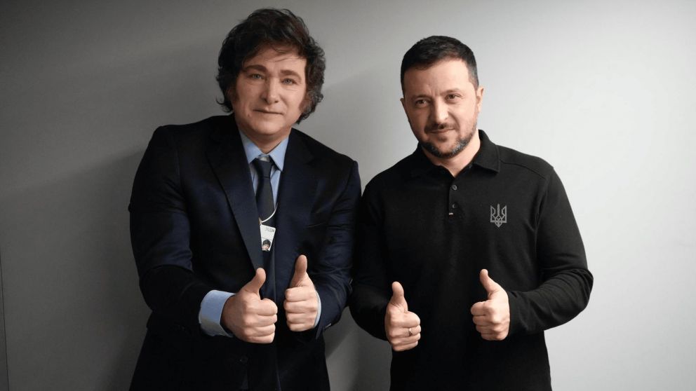 Pulgares arriba para el v�nculo de Milei y Zelensky