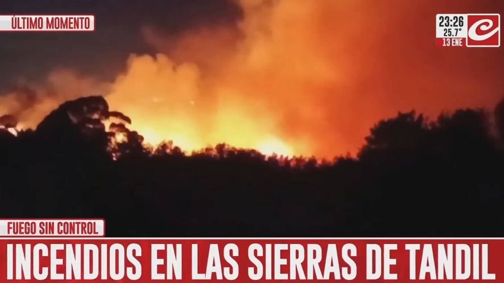 Incendios en las sierras de Tandil.