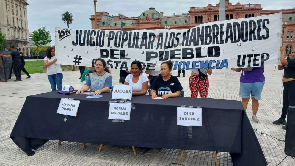 Mujeres de la UTEP condenan a Javier Milei y su gabinete por "la venta y entrega de la patria"