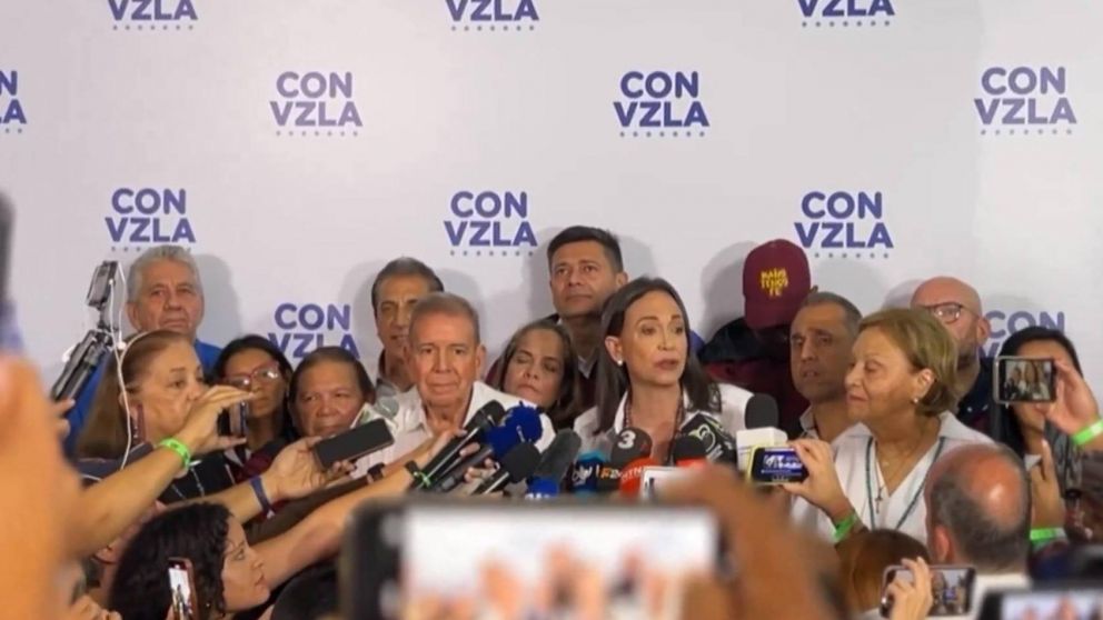 Los referentes opositores brindaron una conferencia de prensa en Caracas