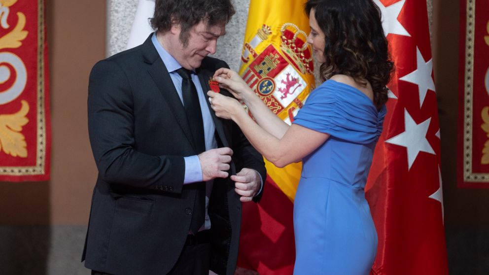 Ayuso concedió a Javier Milei la Medalla Internacional de la Comunidad de Madrid