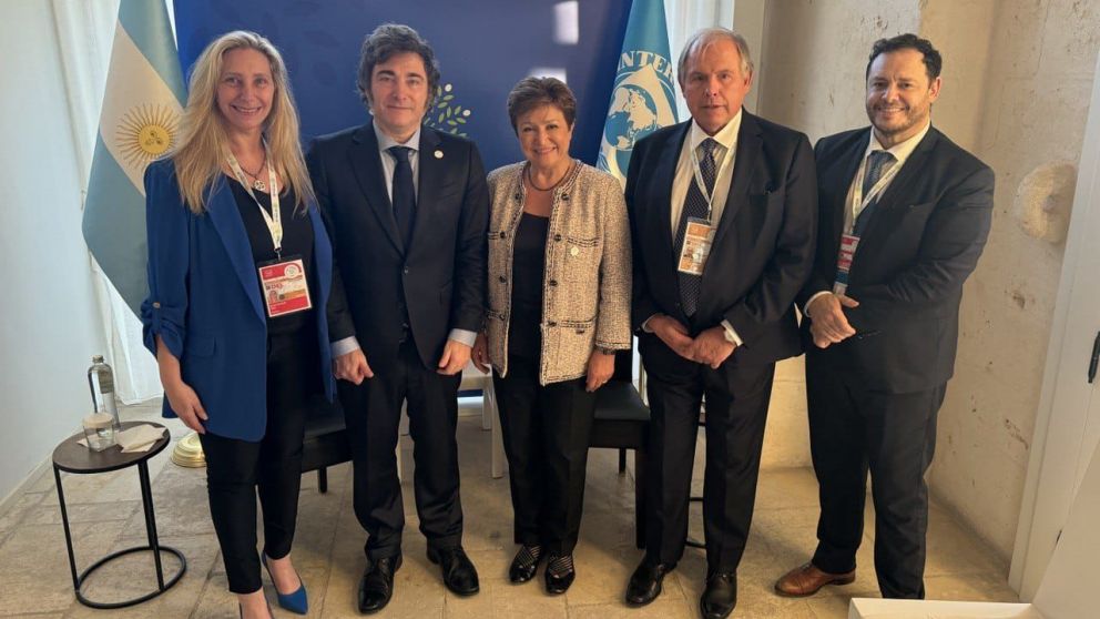 En el marco del G7, Javer Milei se reunió con la directora gerente del FMi, Kristalina Georgieva