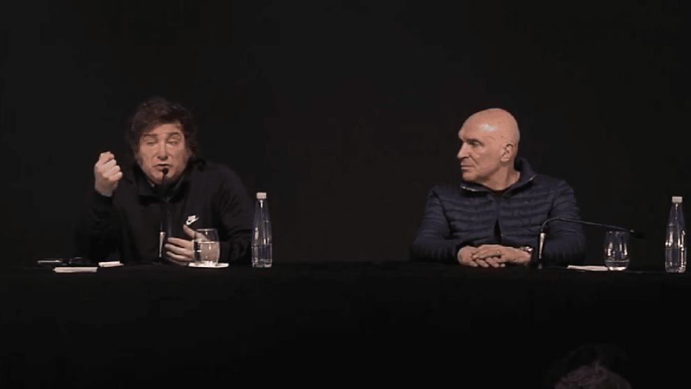 Javier Milei y José Luis Espert, durante la presentación en Agroactiva