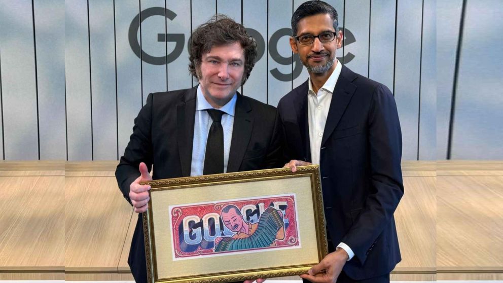 Javier Milei junto al CEO de Google