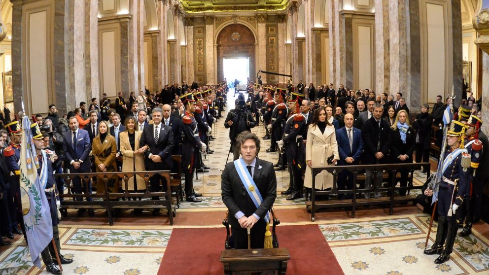 Milei en la Catedral Metropolitana de Buenos Aires