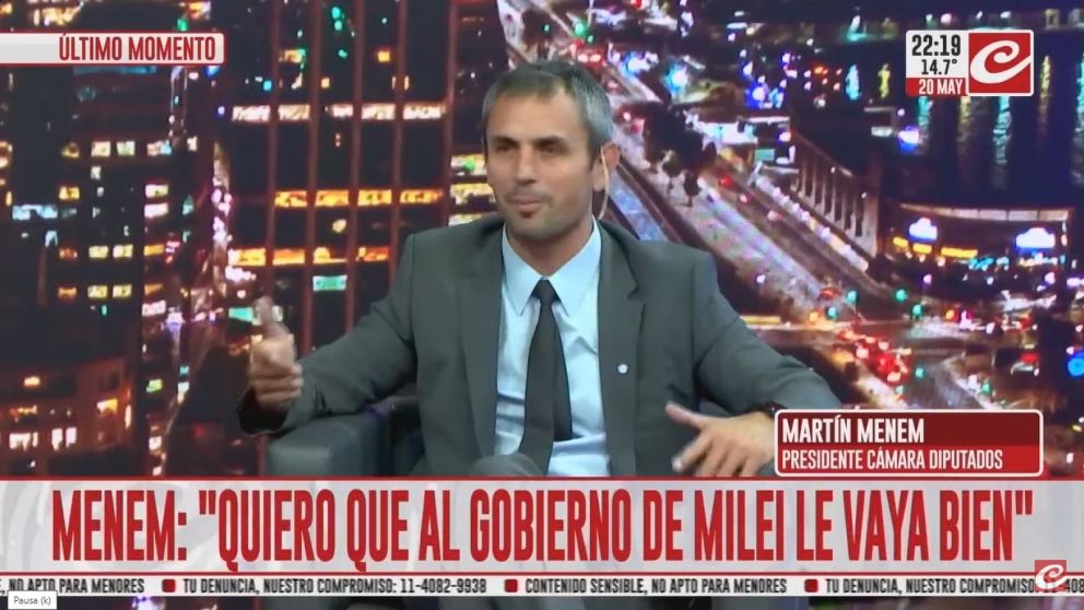 Martín Menem en Crónica HD