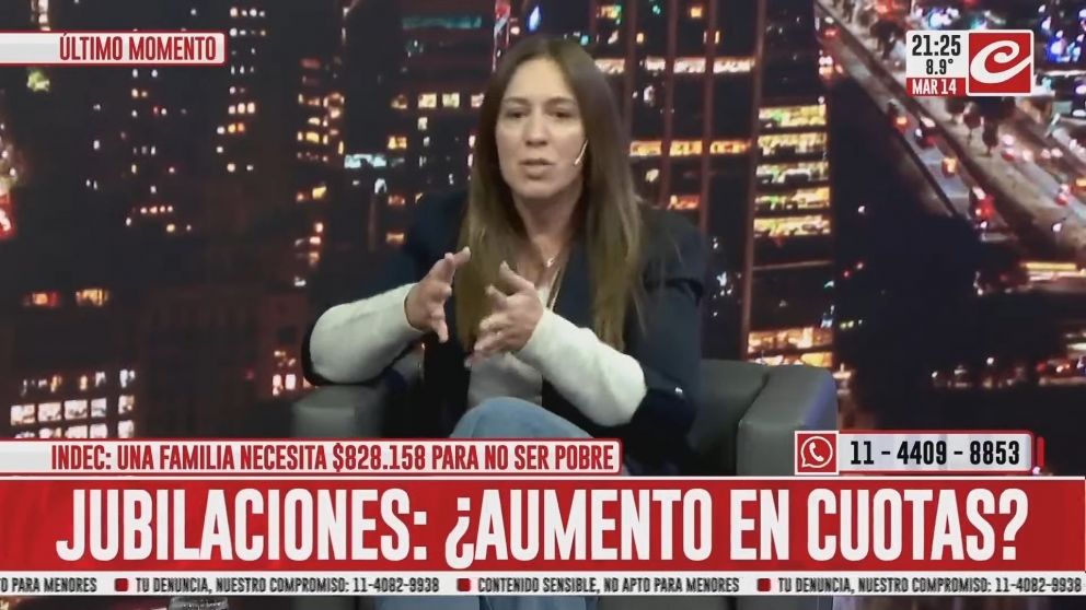 María Eugenia Vidal en los estudios de Crónica