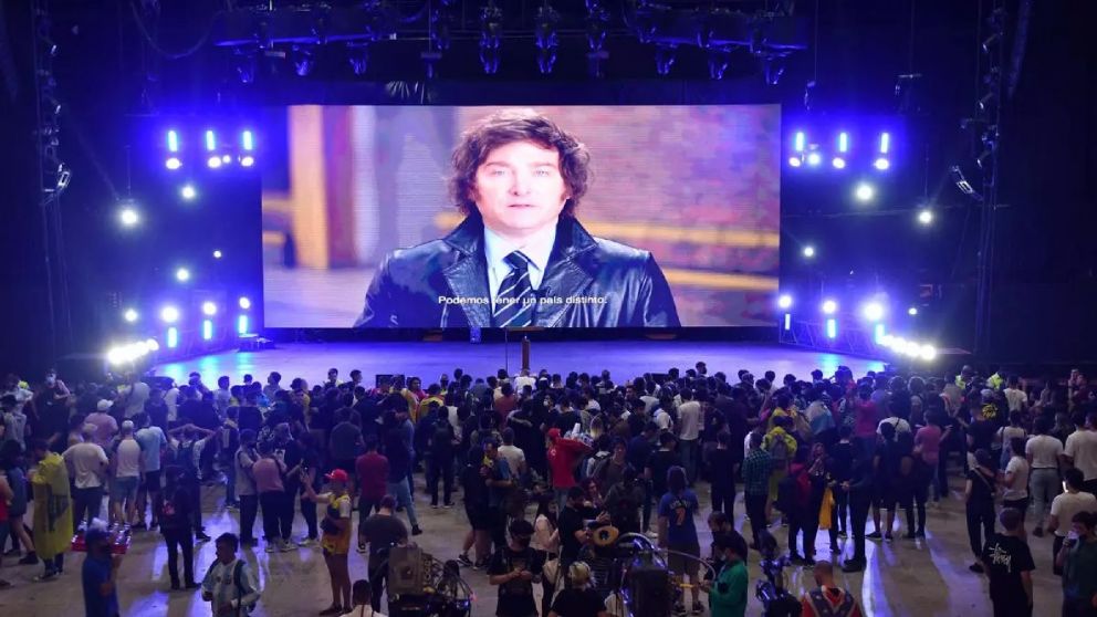 El cierre de campaña de Javier Milei en 2021 en el Luna Park, para candidato a Diputado Nacional