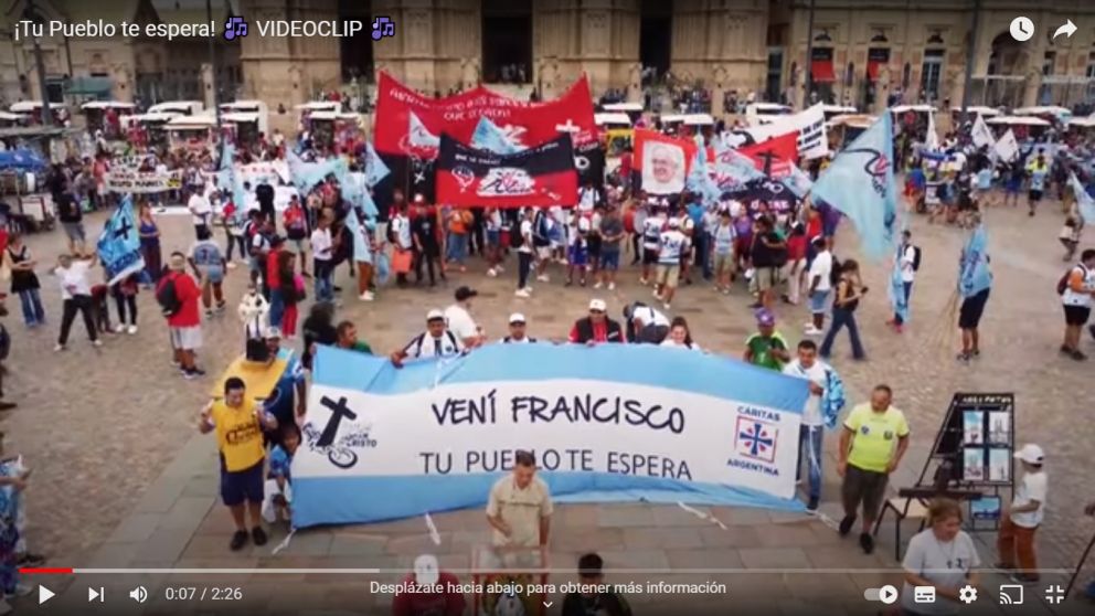 El Papa Francisco vio el video de la canción "Vení, Francisco, tu pueblo te espera"