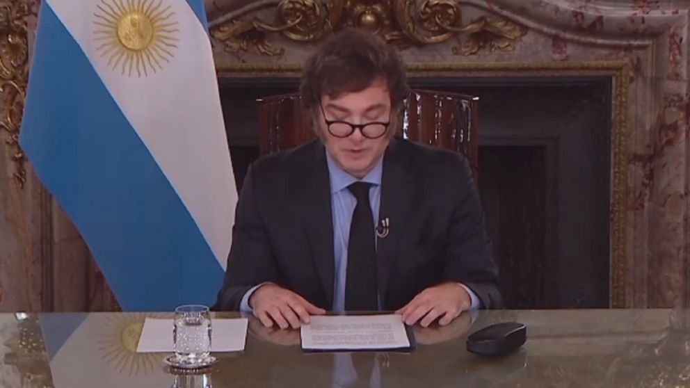 El anuncio de Javier Milei desde el Salón Blanco de la Casa Rosada