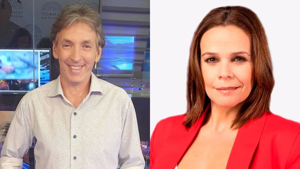 Mariana Contartessi y Carlos Stroker, la dupla del prime time de Crónica. (Instagram: @strokercarlos y Crónica)