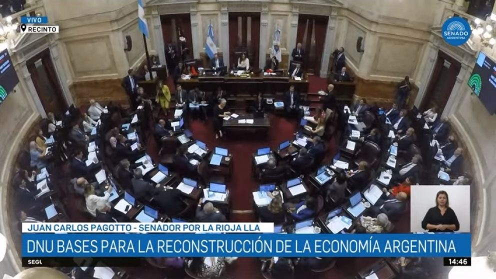 El Senado había comenzado a tratar el DNU a las 14.45