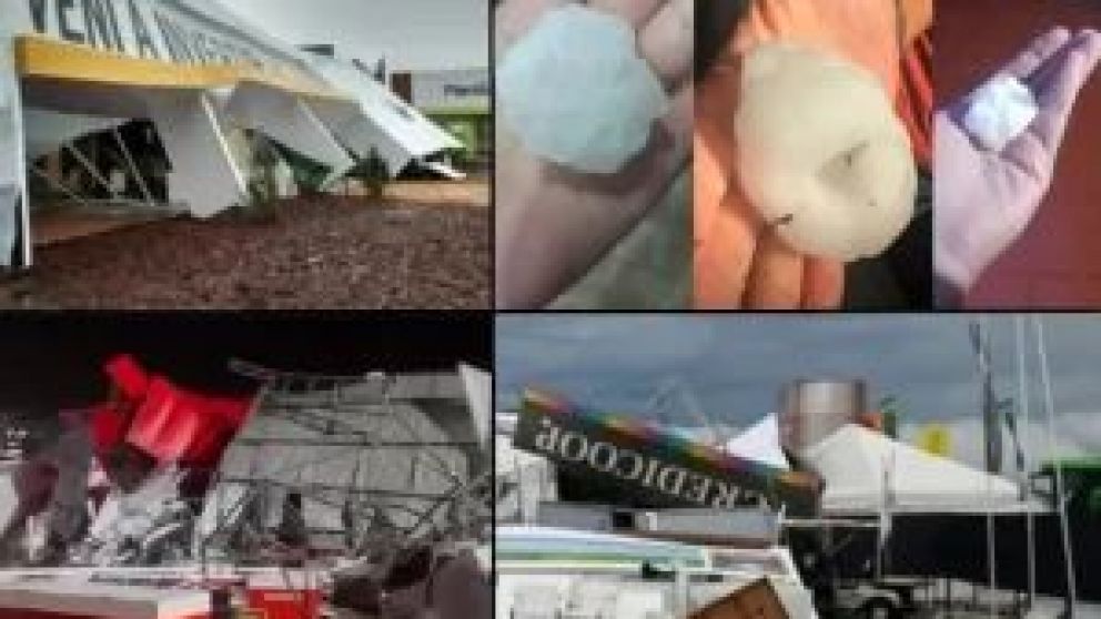  El Servicio Meteorol�gico Nacional hab�a emitido un alerta naranja por fuertes vientos, granizo y hasta precipitaciones significativas den la provincia de Buenos Aires. En ExpoAgro hubo voladuras de chapas, da�os en la carteler�a, y destrucci�n de maquin