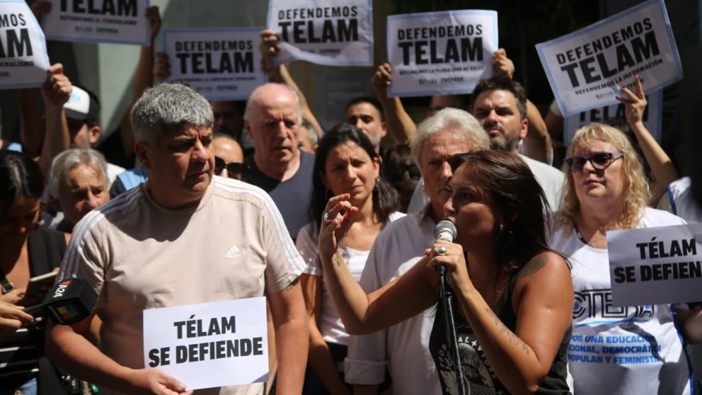 El camionero acompañó al reclamo del Sipreba por el cierre de Télam